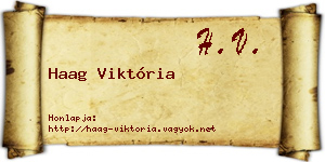 Haag Viktória névjegykártya